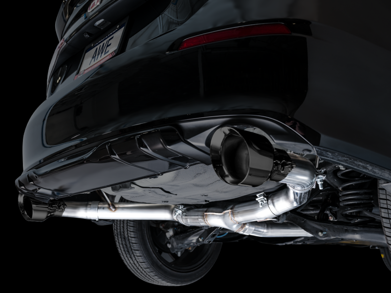 AWE Tuning 22+ Honda Civic Si/Acura Integra Track Edition Cat-Back Exhaust - Dual Diamond Black Tips - Image 4