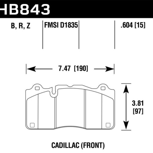 Hawk 2016 Cadillac CTS DTC-70 Front Race Brake Pads - Image 2