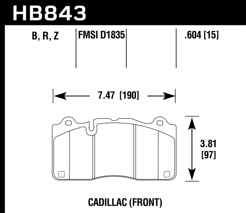 Hawk 2016 Cadillac CTS DTC-70 Front Race Brake Pads - Image 2