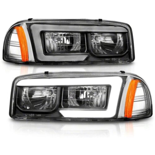 Raxiom for 1999-2006 Chevrolet Sierra 1500 Axial Series LED DRL Headlights- Black Housing- Clear Lens