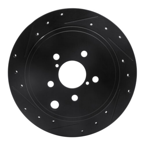 R1 Concepts for 10-25 Scion FR-S Rear Left Drilled & Slotted Black Brake Rotor