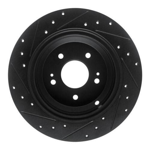 R1 Concepts for 18-23 Genesis G70 Rear Right Drilled & Slotted Black Brake Rotor - Image 5