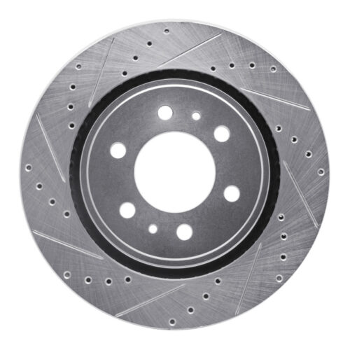 R1 Concepts for 07-21 Ford Expedition Front Left Drilled & Slotted Silver Brake Rotor