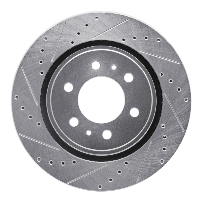 R1 Concepts for 07-21 Ford Expedition Front Left Drilled & Slotted Silver Brake Rotor