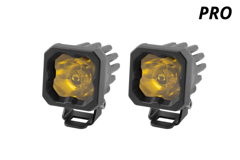 Diode Dynamics Stage Series C1 LED Pod Pro - Yellow Flood Standard ABL (Pair) - Image 3