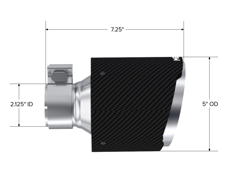 MBRP CF Tip 2.125in ID, 5in OD Out, 7.25in Length, Pair 17-25 BRZ/GR86 - Image 2