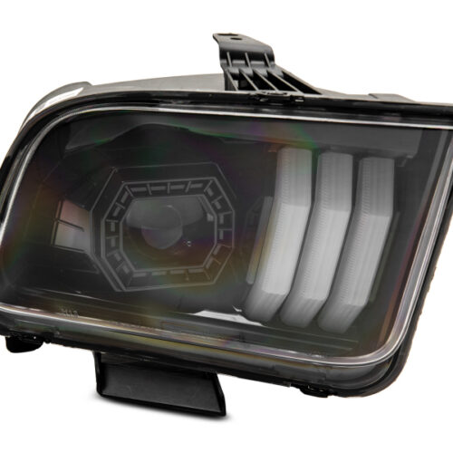 Raxiom for 2005-2009 Ford Mustang w/ Halogen Projector Headlights- Black Housing (Clear Lens) (No GT500 ) - Image 5