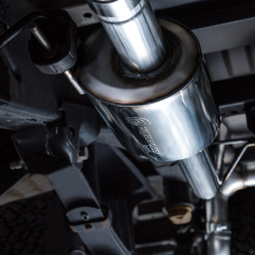 AWE Tuning Cat-Back w/ Chrome Silver Tips for 2021+ Ford F150 Tremor w/ Bumper Cutouts 0FG Non-Resonated - Image 3