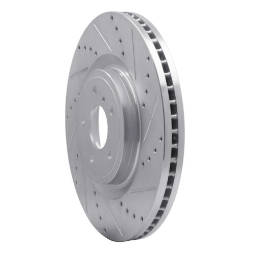 Alternative view of R1 Concepts for 09-20 Nissan 370Z Front Right Drilled & Slotted Silver Brake Rotor