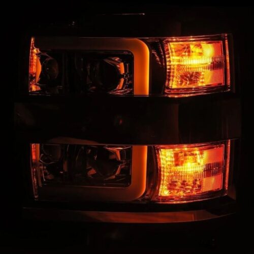 AlphaRex 15-19 Chevy Silverado 2500/3500 LUXX-Series Proj. Headlights Blk w/Actv SeqSig & SBDRL - Image 4
