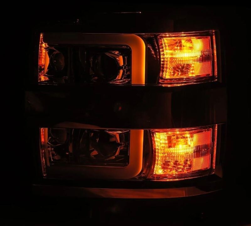 AlphaRex 15-19 Chevy Silverado 2500/3500 LUXX-Series Proj. Headlights Blk w/Actv SeqSig & SBDRL - Image 4