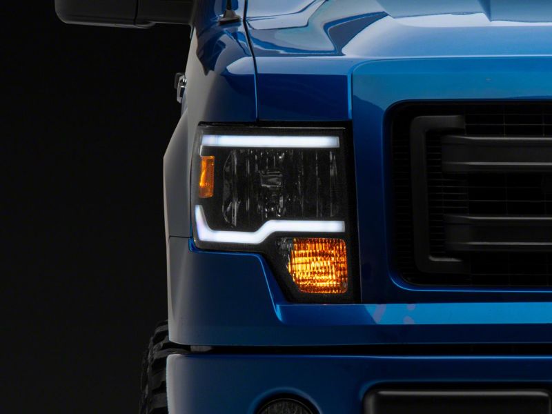 Raxiom for 2009-2014 Ford F-150 Axial Series Headlight w/ SEQL LED Bar- Black Housing (Clear Lens) - Image 6