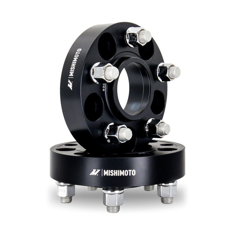 Mishimoto Wheel Spacers 5x114.3 64.1 CB M14x1.5 25mm BK