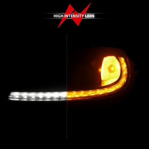 ANZO 05-13 Chevrolet Corvette Projector Headlights w/switchback & Sequential LED - Black Amber - Image 6