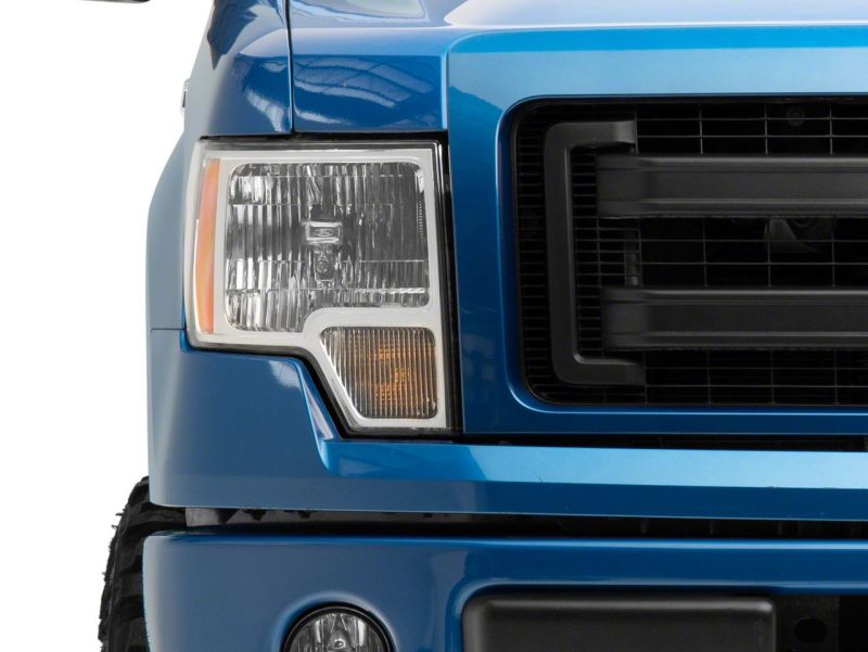 Raxiom for 2009-2014 Ford F-150 Axial OEM Style Rep Headlights- Chrome Housing (Clear Lens) - Image 8