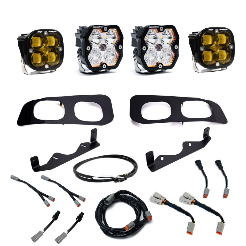Baja Designs for 2023+ Ford Super Duty Squadron Sport/SAE 2.0 Dual Fog Pocket Kit (SAE Fog) - Baja Amber