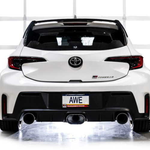 AWE Tuning Track Edition Cat-Back Exhaust - Chrome Silver Tips for 23-24 Toyota GR Corolla - Image 3