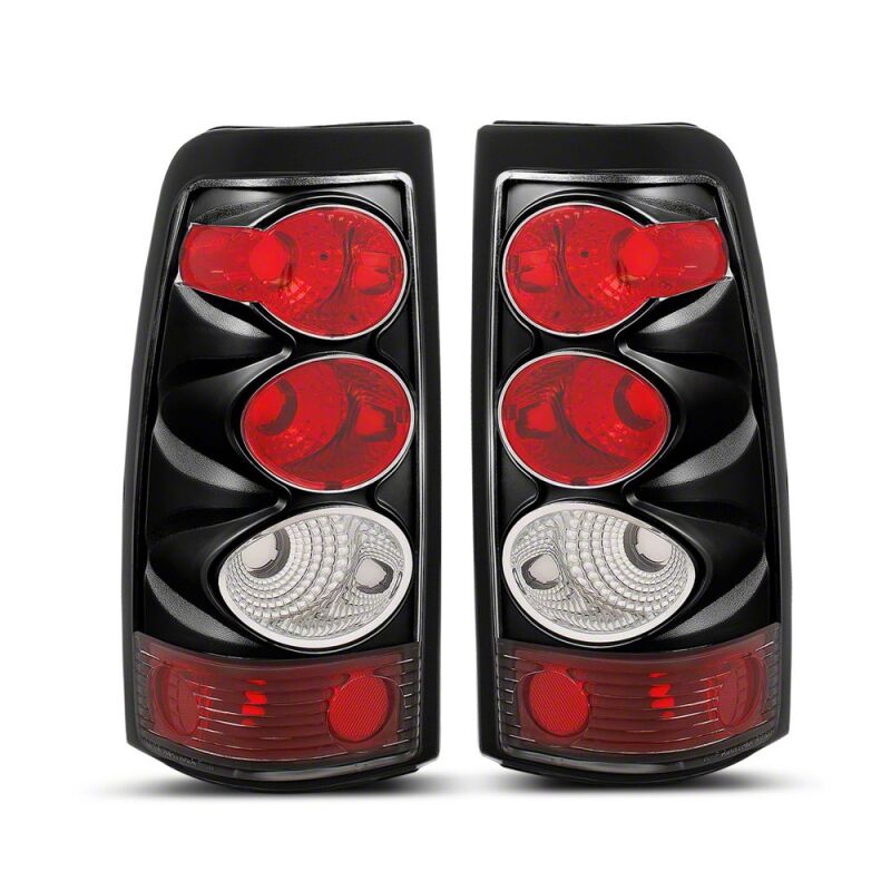 Raxiom for 2003-2006 Chevrolet Silverado 1500 Fleetside Axial Series Tail Lights- Black- Clear Lens