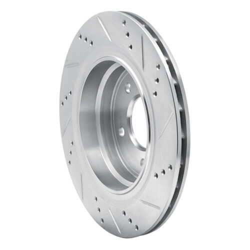 R1 Concepts for 95-99 BMW M3 E36 Right Rear Drilled & Slotted Silver Brake Rotor - Image 4