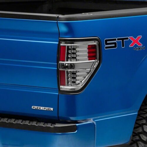 Raxiom for 2009-2014 Ford F-150 Styleside LED Tail Lights- Black Housing- Smoked Lens