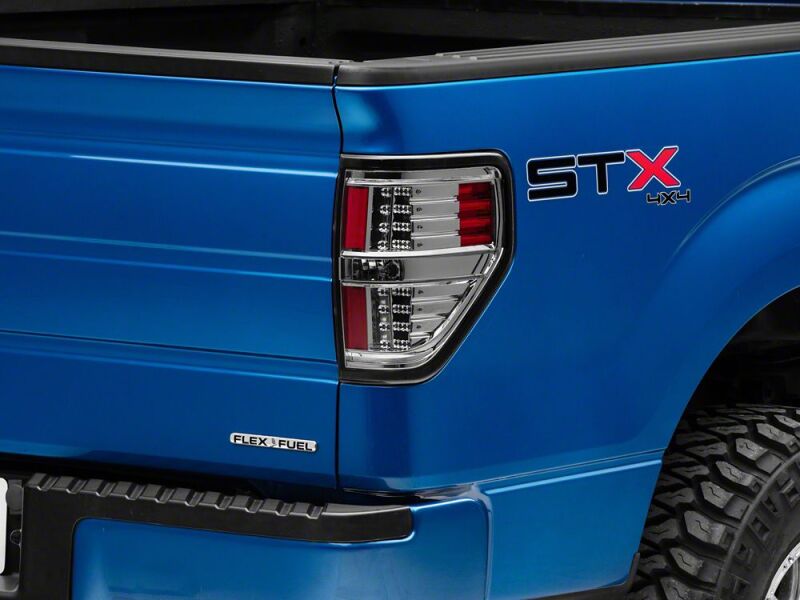 Raxiom for 2009-2014 Ford F-150 Styleside LED Tail Lights- Black Housing- Smoked Lens