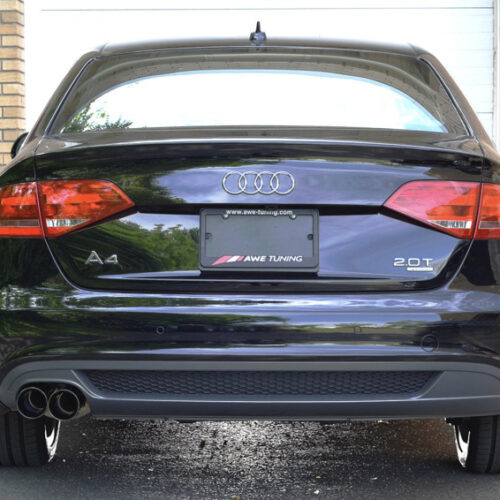 AWE Tuning Touring Edition Exhaust - Single Side Diamond Black Tips for Audi B8 A4