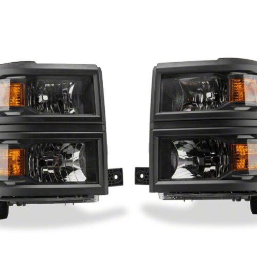 Raxiom for 2014-2015 Chevrolet Silverado 1500 OE Style Headlights/ Black Trim- Black - Clear Lens - Image 3