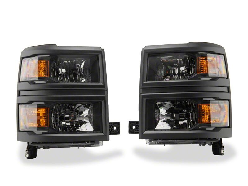 Raxiom for 2014-2015 Chevrolet Silverado 1500 OE Style Headlights/ Black Trim- Black - Clear Lens - Image 3