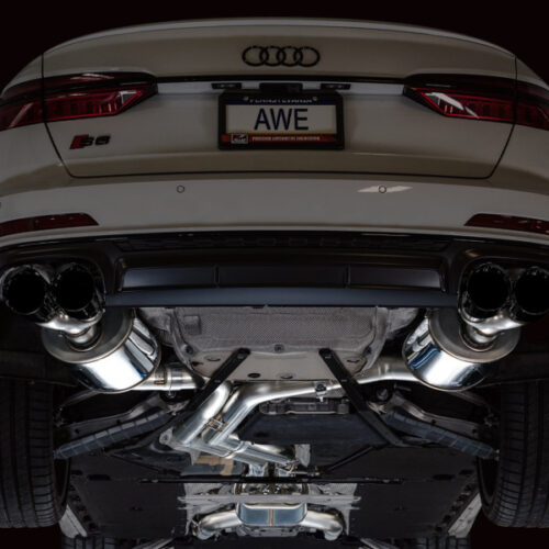 Alternative view of AWE Tuning Touring Edition Exhaust - Diamond Black Tips for 19-23 Audi C8 S6/S7 2.9T V6 AWD