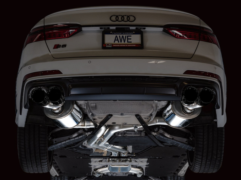 AWE Tuning Touring Edition Exhaust - Diamond Black Tips for 19-23 Audi C8 S6/S7 2.9T V6 AWD - Image 2