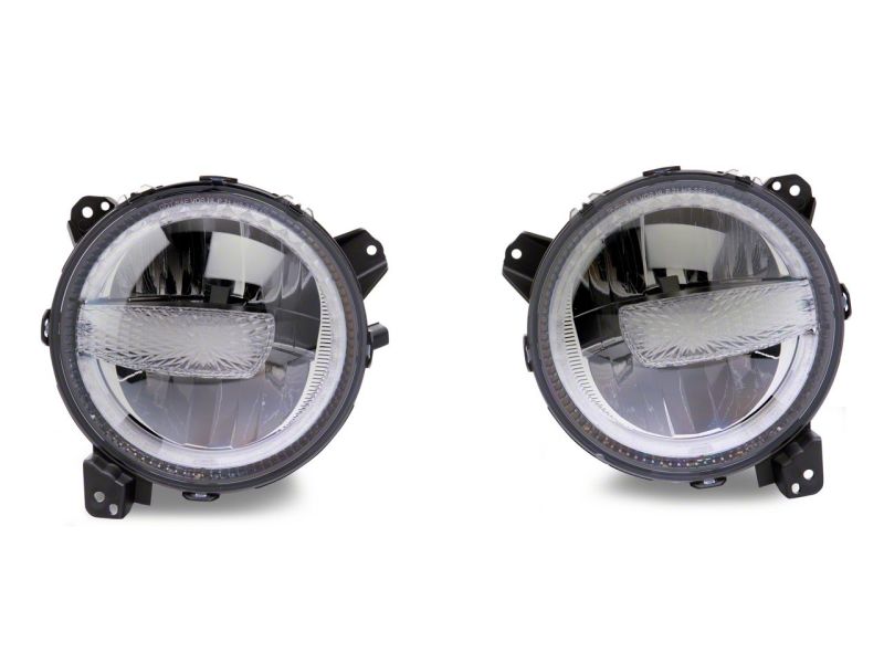 Raxiom for 2018-2023 Jeep Wrangler JL Axial Series 9-In LED Headlights- Black Housing (Clear Lens) - Image 9