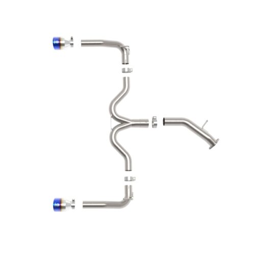 aFe Power Takeda 20-21 Kia Forte GT 1.6L (t) 3in to 2.5in SS Axle-Back Exhaust System w/ Blue Flame Tips - Image 4
