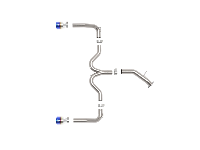 aFe Power Takeda 20-21 Kia Forte GT 1.6L (t) 3in to 2.5in SS Axle-Back Exhaust System w/ Blue Flame Tips - Image 4