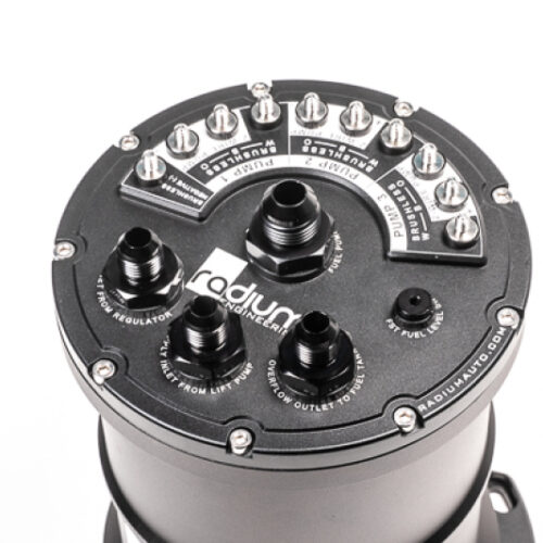 Alternative view of Radium Engineering Multi-Pump Fuel Surge Tank Fits Bosch BR540 / Deatschwerks DW400