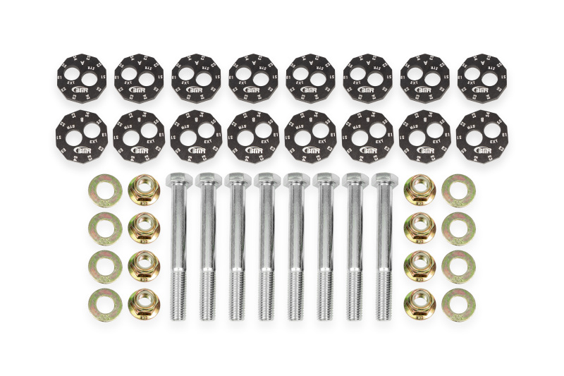 BMR 14-19 Chevrolet Corvette C7 Front & Rear Lower Control Arms Camber Bolt Kit - Black Anodized - Image 2