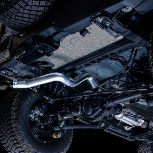 AWE Tuning Exhaust w/Diamond Black Tip & Bash Guard for 2021+ Ford Bronco 0FG Single Rear Exit - Image 8