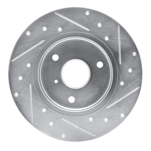 R1 Concepts for 05-16 Smart Fortwo Front Left Drilled & Slotted Silver Brake Rotor - Image 5