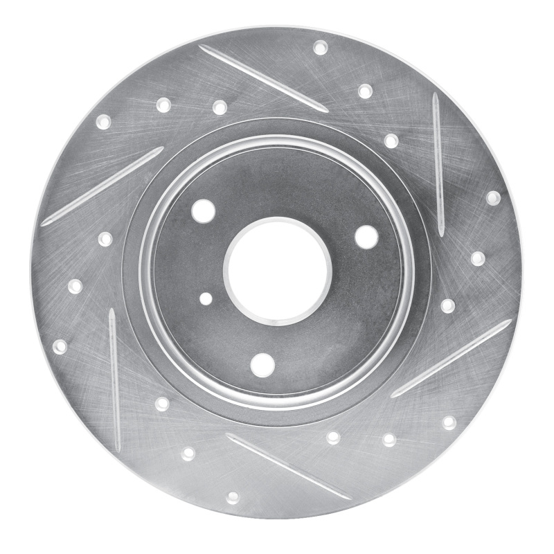 R1 Concepts for 05-16 Smart Fortwo Front Left Drilled & Slotted Silver Brake Rotor - Image 5