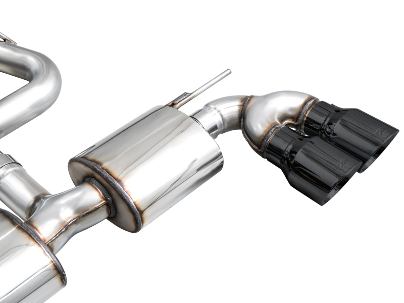 AWE Tuning Touring Edition Quad Exhaust - Diamond Black Tips for MK8 Volkswagen Golf R 3in - Image 10