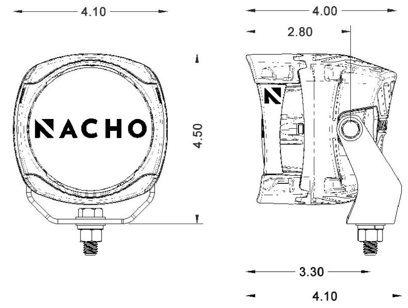 Nacho Lighting Quatro 4in. Offroad White LED Lights - Image 4