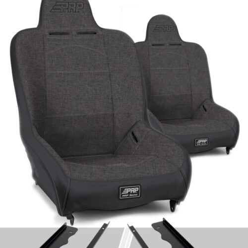 PRP Premier High Back Suspension Seats Kit for 95-01 Jeep Cherokee XJ (Pair) - Gray