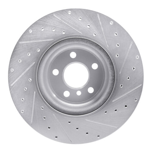 R1 Concepts for 16-25 BMW 540I xDrive Rear Left Drilled & Slotted Silver Brake Rotor - Image 5