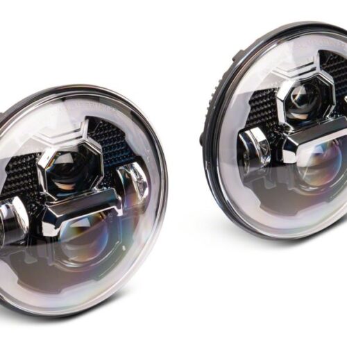 Alternative view of Raxiom for 2007-2018 Jeep Wrangler JK Axial 7-In LED Headlights w/ DRL Turn Signals- Black Housing (Clear)