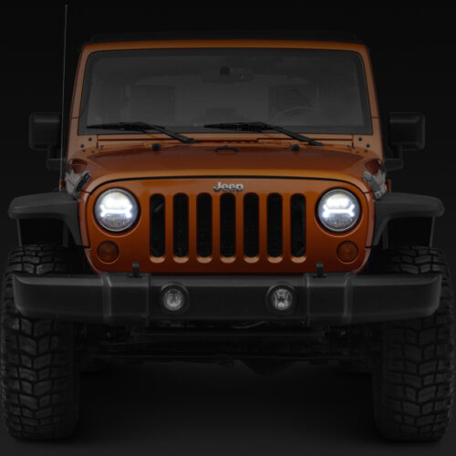 Raxiom for 2007-2018 Jeep Wrangler JK LED Halo Headlights- Black Housing (Clear Lens) - Image 9