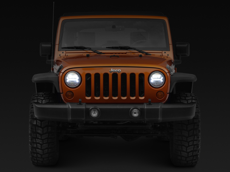 Raxiom for 2007-2018 Jeep Wrangler JK LED Halo Headlights- Black Housing (Clear Lens) - Image 9