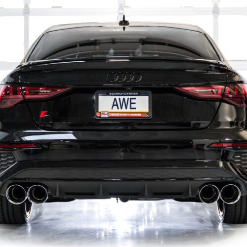 Alternative view of AWE Tuning Track Edition Exhaust - Chrome Silver Tips for 22-24 Audi 8Y S3
