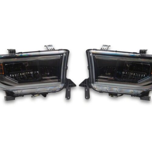 Raxiom for 2007-2013 Toyota Tundra CXR Series LED Projector Headlights- Black Housing- Clear Lens