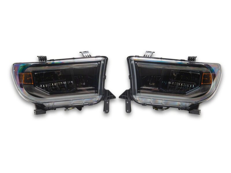 Raxiom for 2007-2013 Toyota Tundra CXR Series LED Projector Headlights- Black Housing- Clear Lens