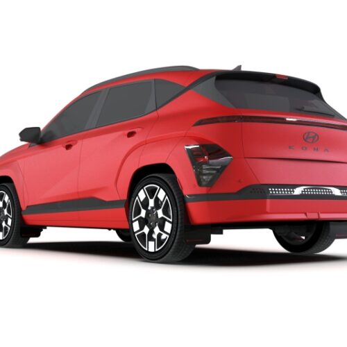 Rally Armor 24-26 Hyundai Kona/Kona EV Black UR Mud Flap w/Metallic Black Logo - Image 3