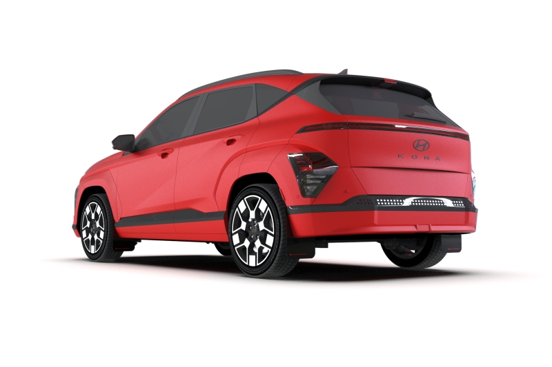 Rally Armor 24-26 Hyundai Kona/Kona EV Black UR Mud Flap w/Metallic Black Logo - Image 3